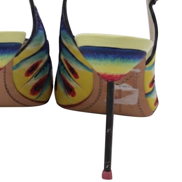 Sophia Webster Embellished Slingback Pumps in Multicolor Satin - Picture 7 of 10